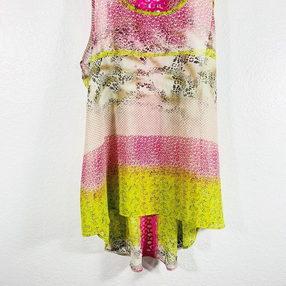 Patreons Of Peace Floral Animal Print Multi-pattern Sleeveless Blouse Size Med - Picture 3 of 7
